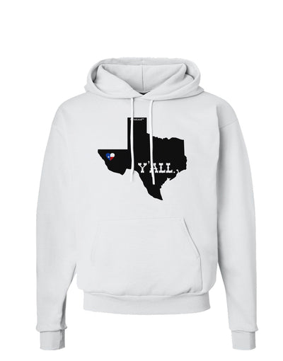 Texas State Y'all Design with Flag Heart Hoodie Sweatshirt by TooLoud-Hoodie-TooLoud-White-Small-Davson Sales