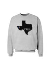 Texas State Y'all Design with Flag Heart Sweatshirt by TooLoud-Sweatshirts-TooLoud-AshGray-Small-Davson Sales