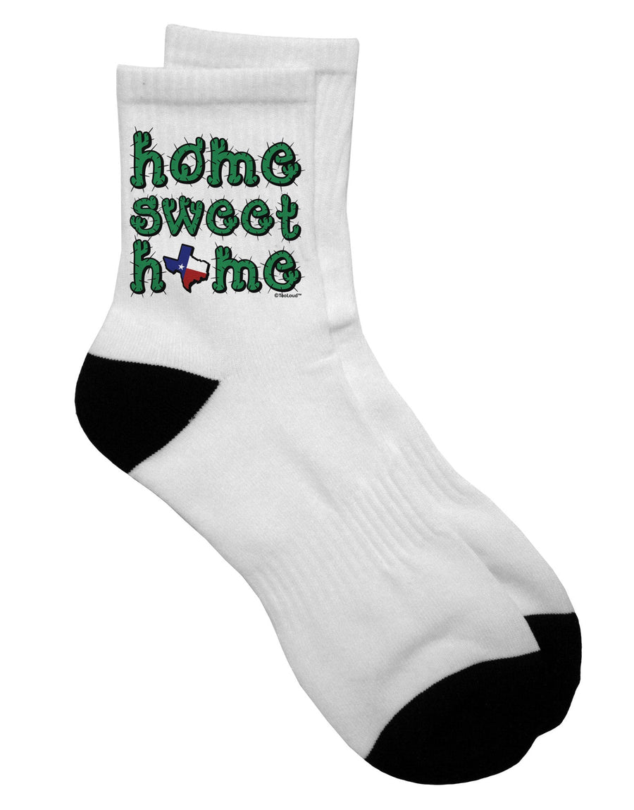 Texas-themed Adult Short Socks featuring Cactus and State Flag - Perfect for Home Enthusiasts - TooLoud