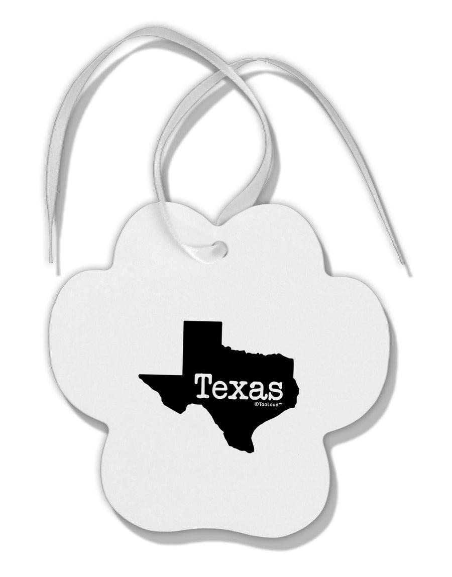 Texas - United States Shape Paw Print Shaped Ornament by TooLoud-Ornament-TooLoud-White-Davson Sales