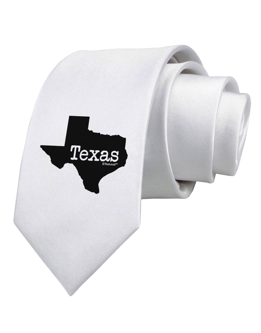 Texas - United States Shape Printed White Necktie by TooLoud