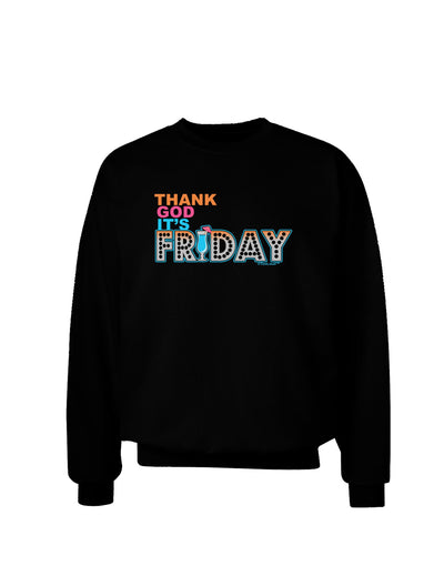 Thank God It's Friday Mixed Drink Adult Dark Sweatshirt-Sweatshirts-TooLoud-Black-Small-Davson Sales