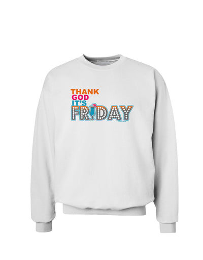 Thank God It's Friday Mixed Drink Sweatshirt-Sweatshirts-TooLoud-White-Small-Davson Sales