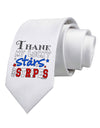 Thank My Lucky Stars and Stripes Color Printed White Necktie by TooLoud