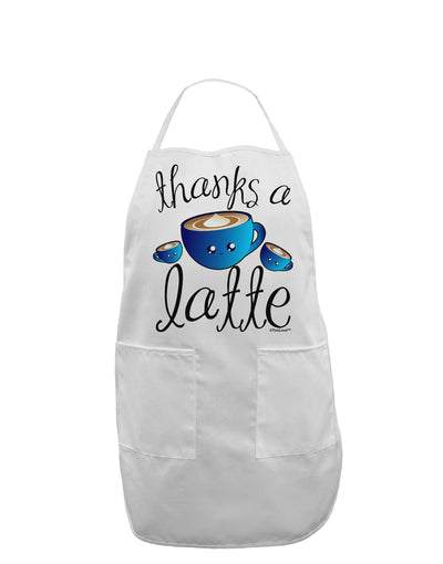 Thanks a Latte - Cute Mug Adult Apron-Bib Apron-TooLoud-White-One-Size-Davson Sales