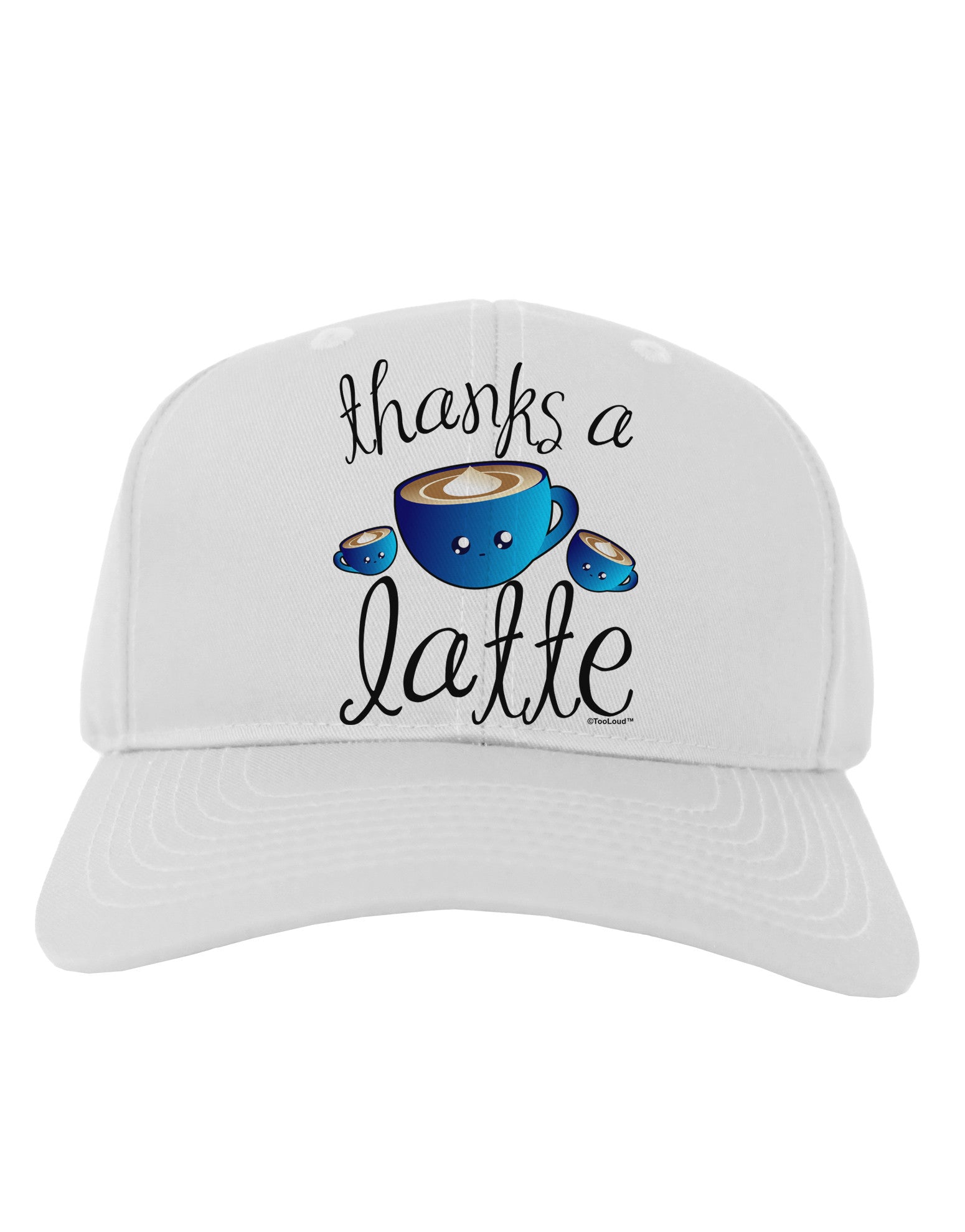 Thanks a Latte - Cute Mug Adult Baseball Cap Hat-Baseball Cap-TooLoud-White-One Size-Davson Sales