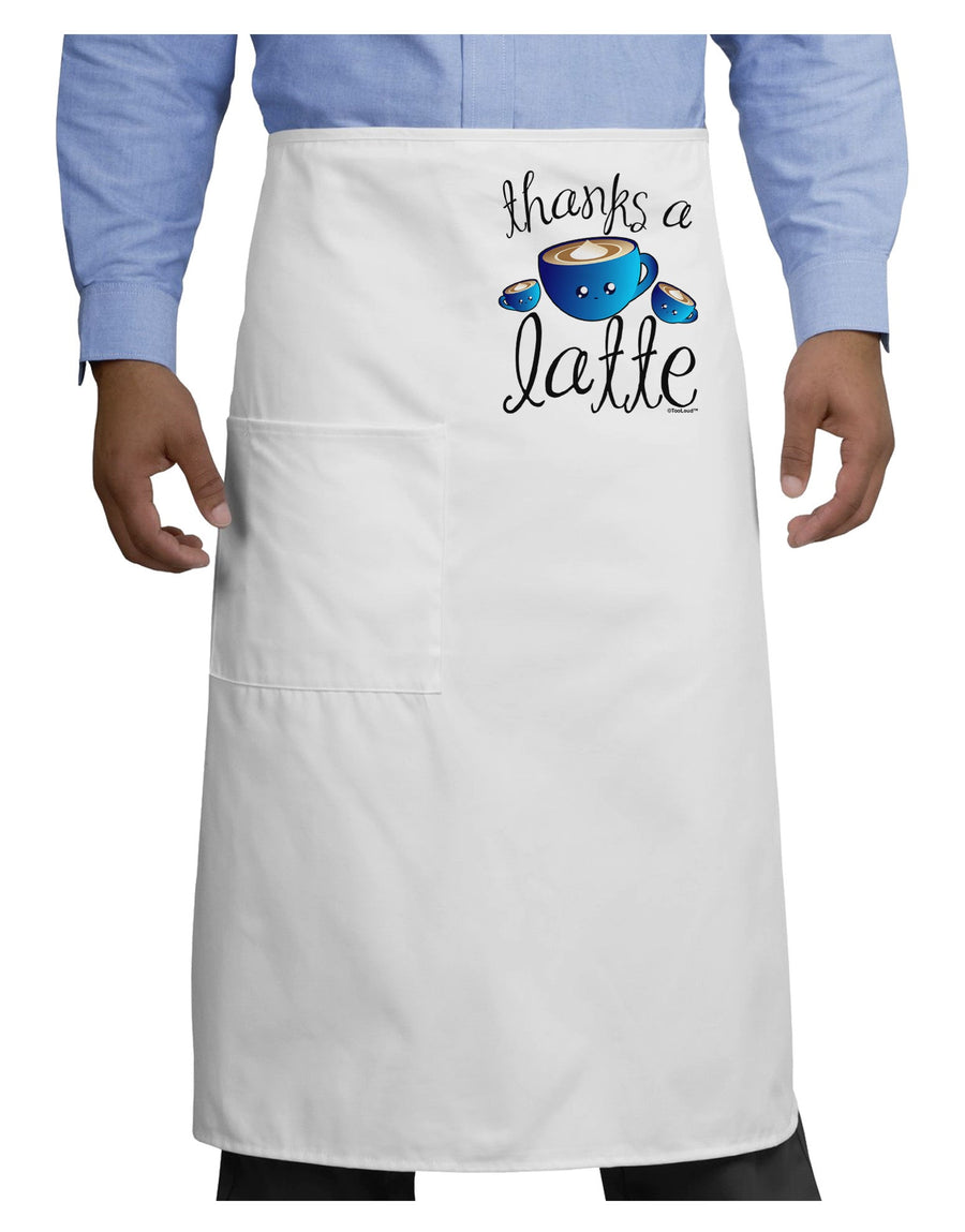 Thanks a Latte - Cute Mug Adult Bistro Apron-Bistro Apron-TooLoud-White-One-Size-Adult-Davson Sales