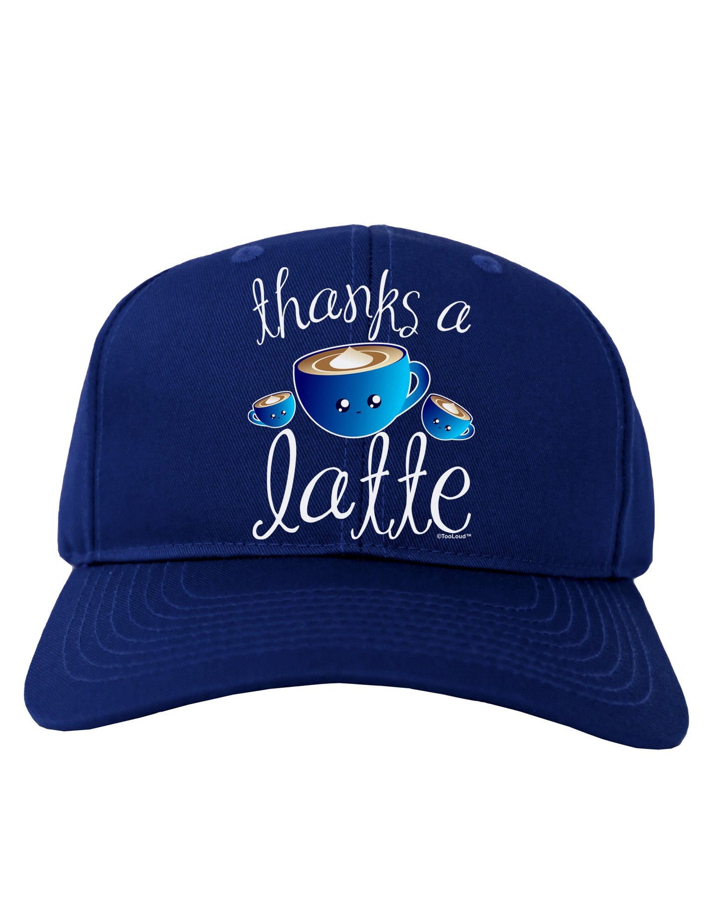 Thanks a Latte - Cute Mug Adult Dark Baseball Cap Hat-Baseball Cap-TooLoud-Royal-Blue-One Size-Davson Sales