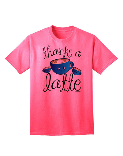 Thanks a Latte - Cute Mug Adult T-Shirt-Mens T-Shirt-TooLoud-Neon-Pink-Small-Davson Sales