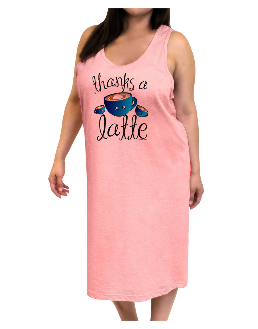 Thanks a Latte - Cute Mug Adult Tank Top Dress Night Shirt-Night Shirt-TooLoud-White-One-Size-Adult-Davson Sales