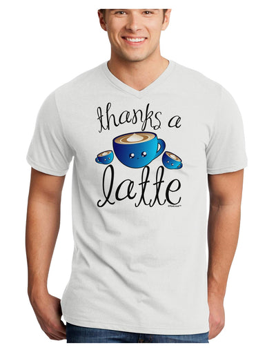 Thanks a Latte - Cute Mug Adult V-Neck T-shirt-Mens V-Neck T-Shirt-TooLoud-White-Small-Davson Sales