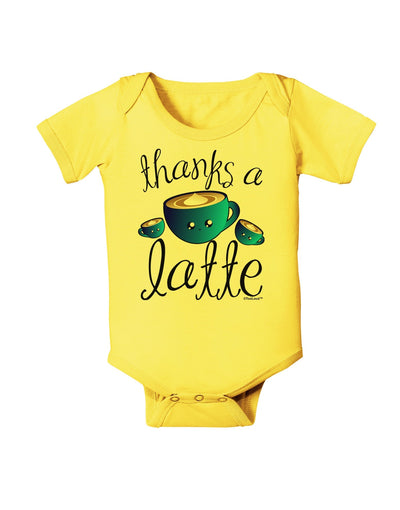 Thanks a Latte - Cute Mug Baby Romper Bodysuit-Baby Romper-TooLoud-Yellow-06-Months-Davson Sales