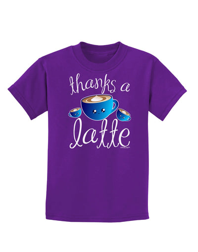 Thanks a Latte - Cute Mug Childrens Dark T-Shirt-Childrens T-Shirt-TooLoud-Purple-X-Small-Davson Sales