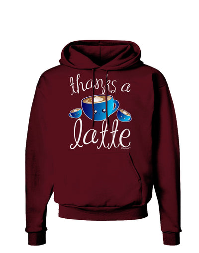 Thanks a Latte - Cute Mug Dark Hoodie Sweatshirt-Hoodie-TooLoud-Maroon-Small-Davson Sales