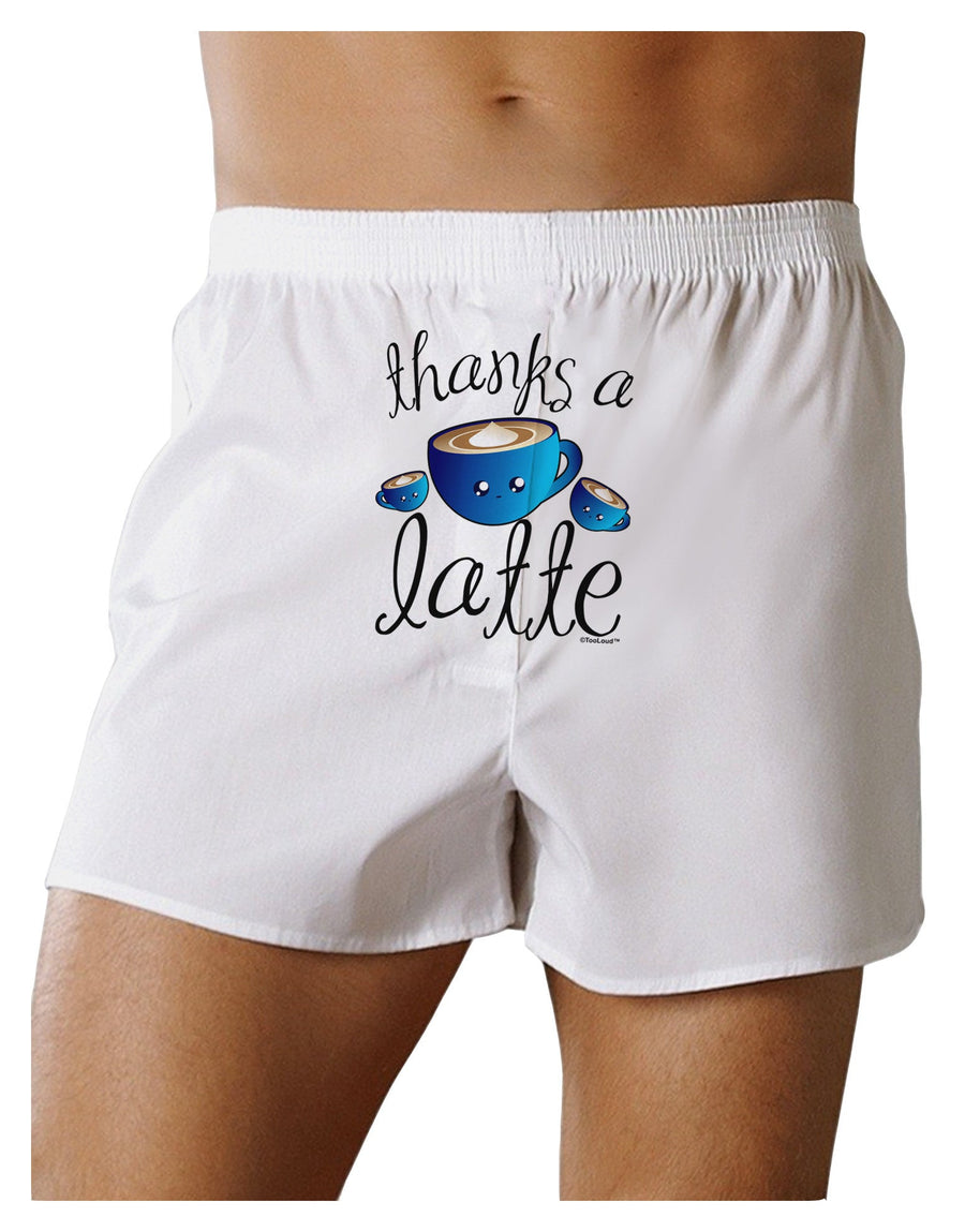 Thanks a Latte - Cute Mug Front Print Boxer Shorts-Boxer Shorts-TooLoud-White-Small-Davson Sales