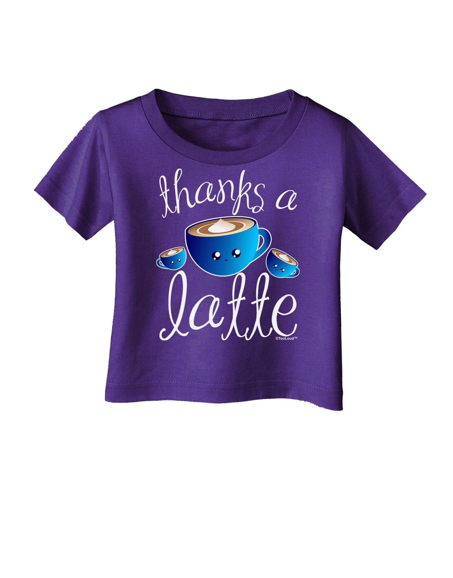 Thanks a Latte - Cute Mug Infant T-Shirt Dark-Infant T-Shirt-TooLoud-Purple-06-Months-Davson Sales