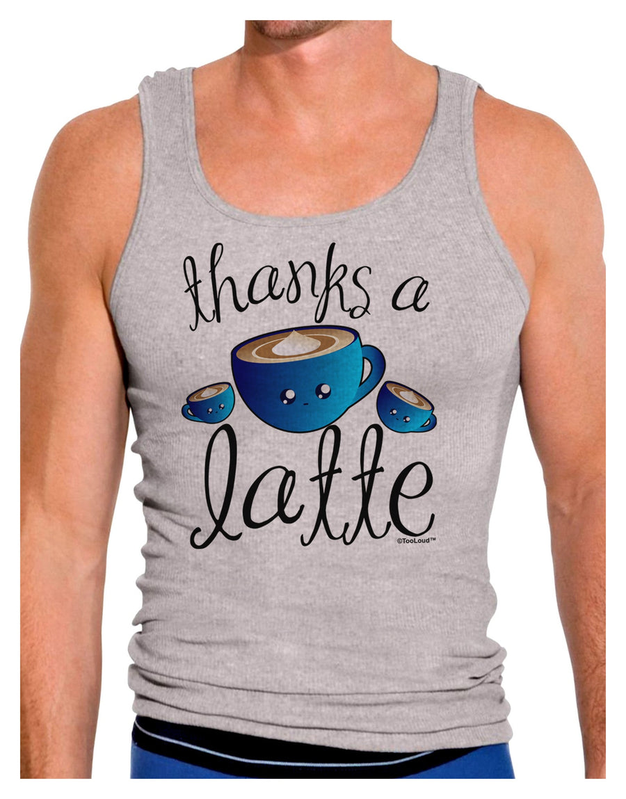 Thanks a Latte - Cute Mug Mens Ribbed Tank Top-Mens Ribbed Tank Top-TooLoud-White-Small-Davson Sales