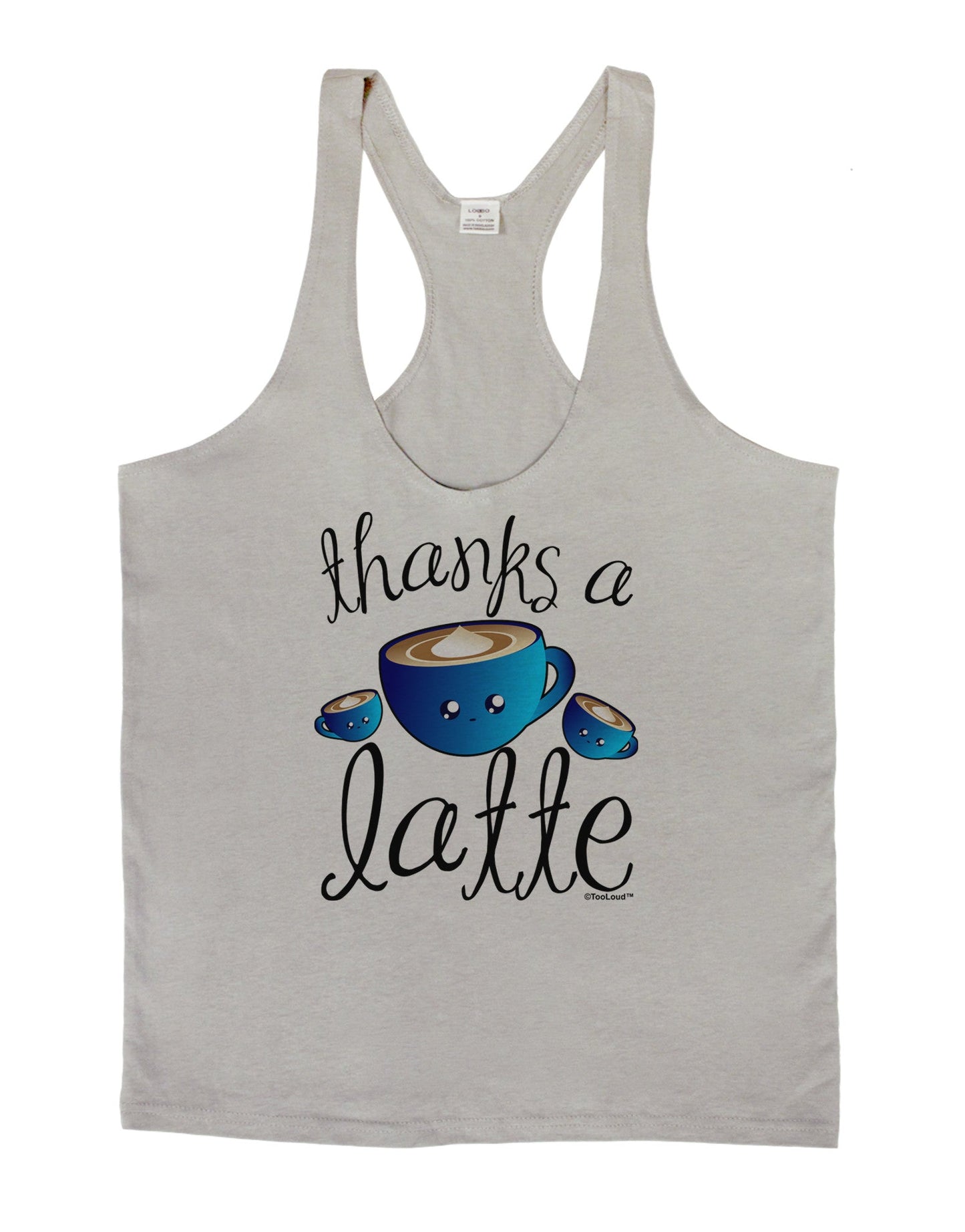 Thanks a Latte - Cute Mug Mens String Tank Top-Men's String Tank Tops-LOBBO-Light-Gray-Small-Davson Sales
