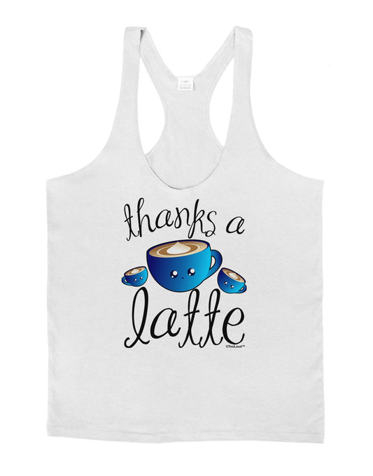 Thanks a Latte - Cute Mug Mens String Tank Top-Men's String Tank Tops-LOBBO-White-Small-Davson Sales