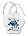 Thanks a Latte - Cute Mug Paw Print Shaped Ornament-Ornament-TooLoud-White-Davson Sales