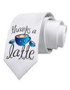 Thanks a Latte - Cute Mug Printed White Necktie