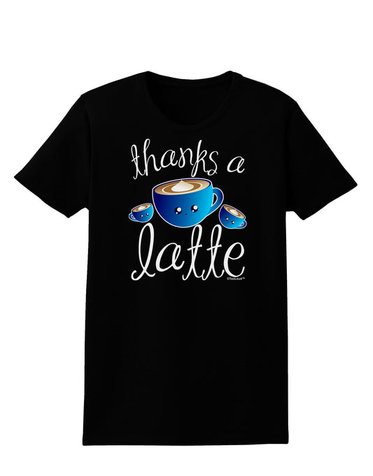 Thanks a Latte - Cute Mug Womens Dark T-Shirt-TooLoud-Black-X-Small-Davson Sales