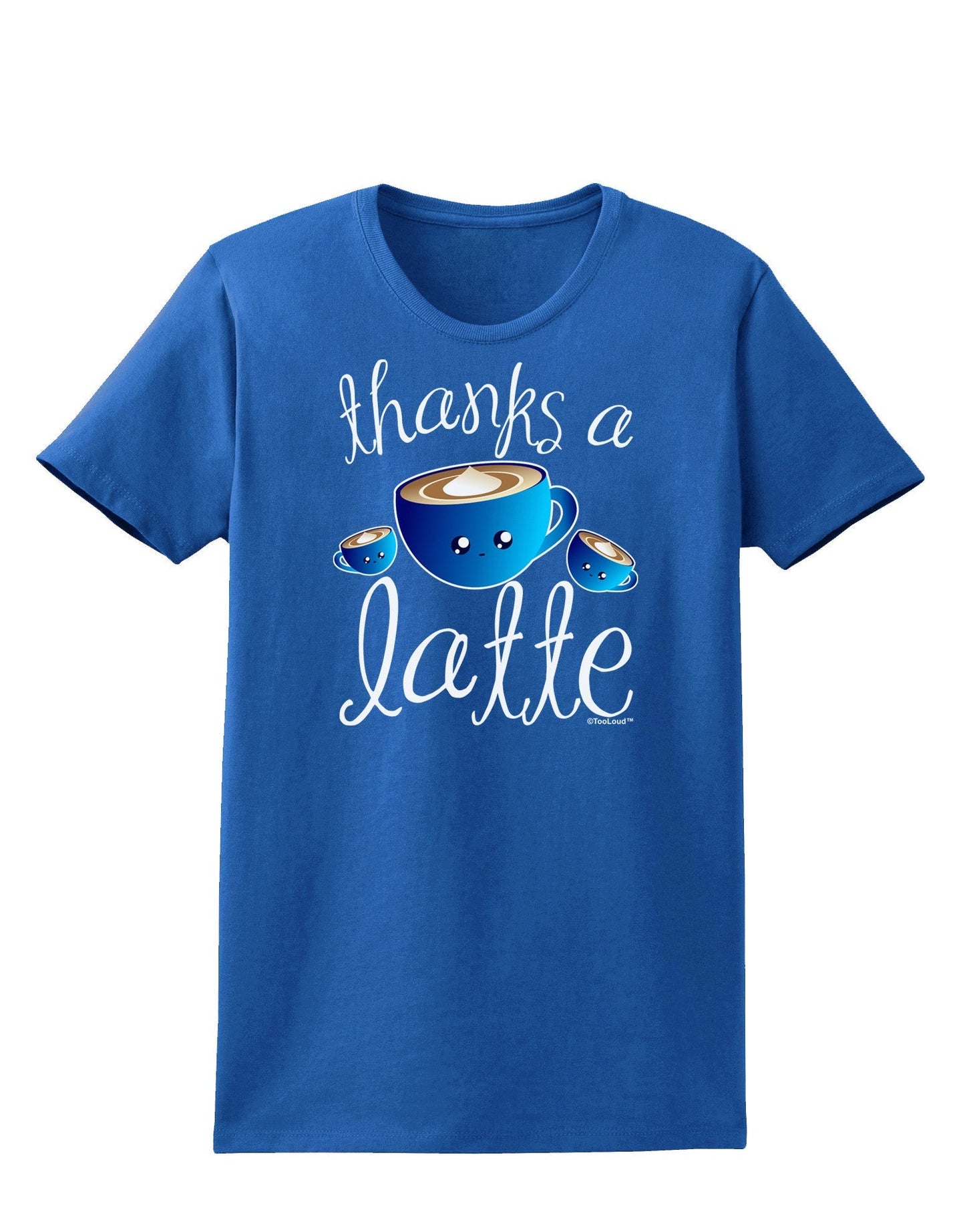 Thanks a Latte - Cute Mug Womens Dark T-Shirt-TooLoud-Royal-Blue-X-Small-Davson Sales