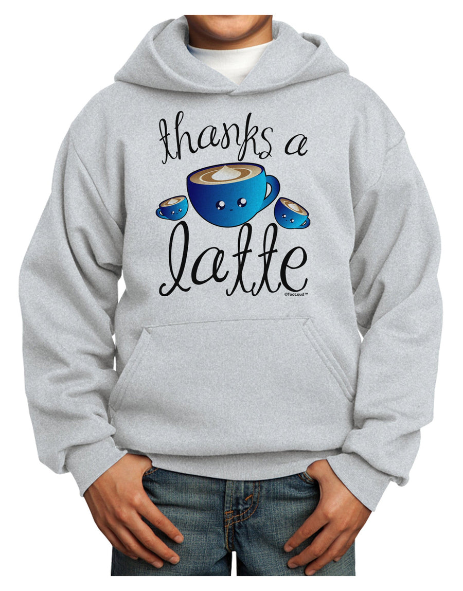 Thanks a Latte - Cute Mug Youth Hoodie Pullover Sweatshirt-Youth Hoodie-TooLoud-White-XS-Davson Sales