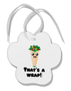 Thats A Wrap Cute Wrap Paw Print Shaped Ornament-Ornament-TooLoud-White-Davson Sales