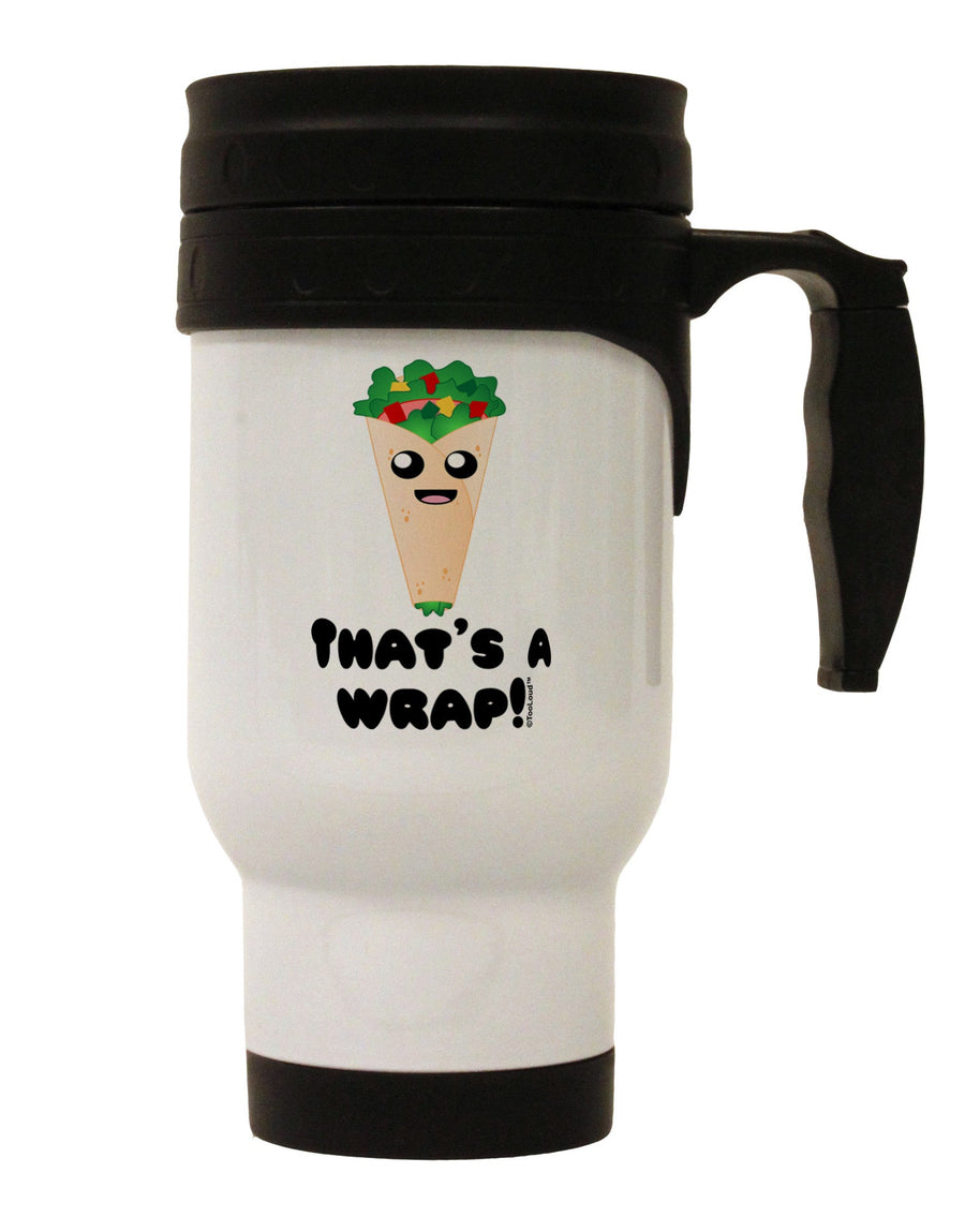 Thats A Wrap Cute Wrap Stainless Steel 14oz Travel Mug-Travel Mugs-TooLoud-White-Davson Sales