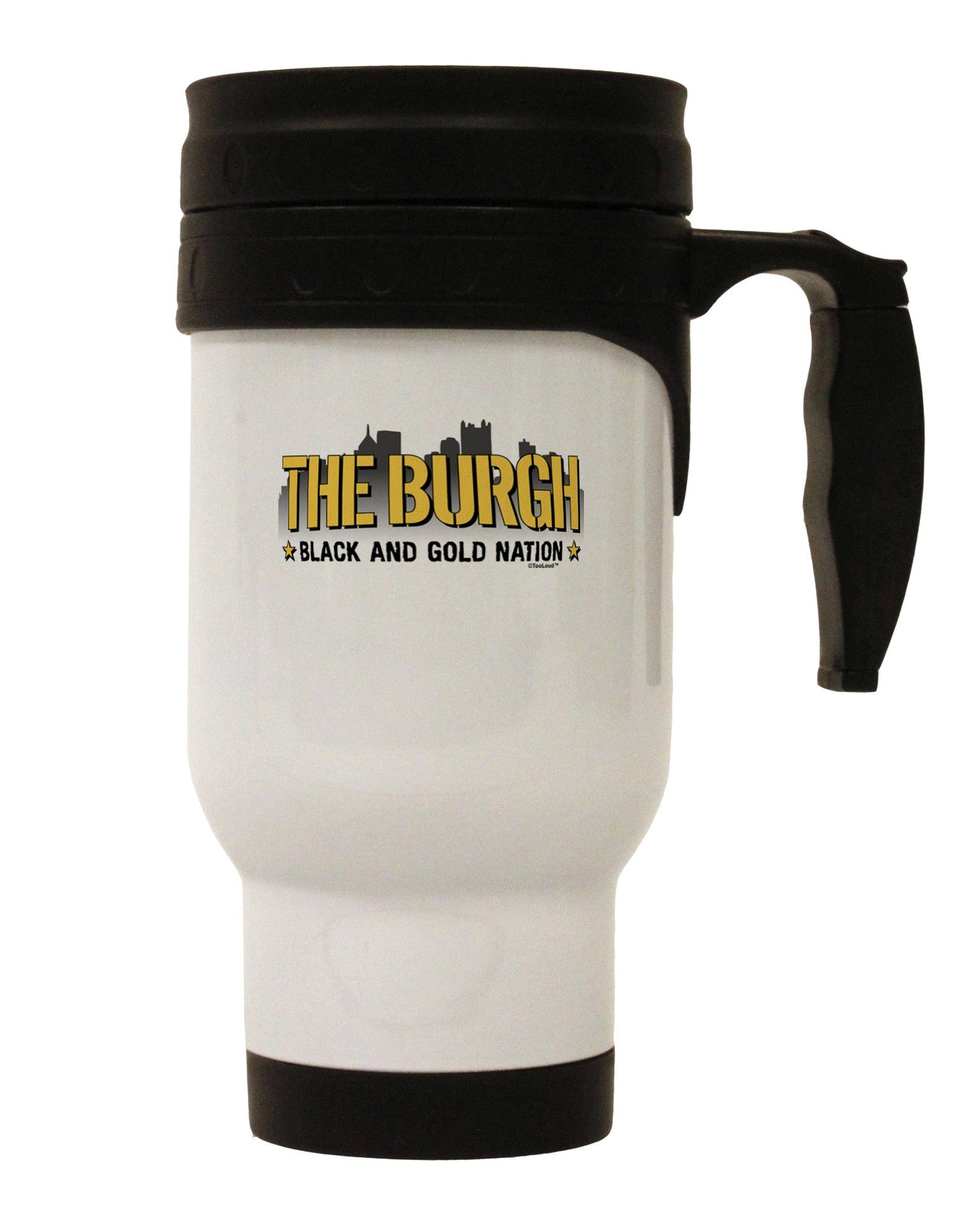 The Burgh Stainless Steel 14oz Travel Mug-Travel Mugs-TooLoud-White-Davson Sales