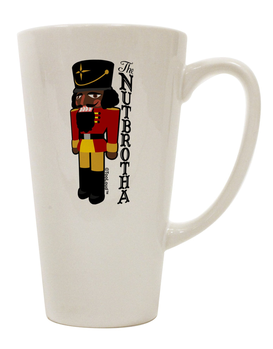 The Elegant Nutbrotha - Black Nutcracker 16 Ounce Conical Latte Coffee Mug by TooLoud-Conical Latte Mug-TooLoud-White-Davson Sales