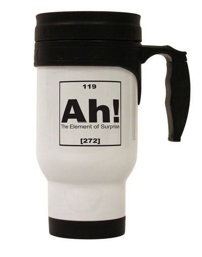 The Enigmatic Charm of the Element of Surprise: A Funny Science Stainless Steel 14 OZ Travel Mug - TooLoud-Travel Mugs-TooLoud-White-Davson Sales