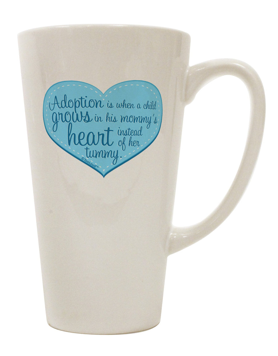 The Essence of Adoption - Mom and Son Quote 16 Ounce Conical Latte Coffee Mug by TooLoud-Conical Latte Mug-TooLoud-White-Davson Sales
