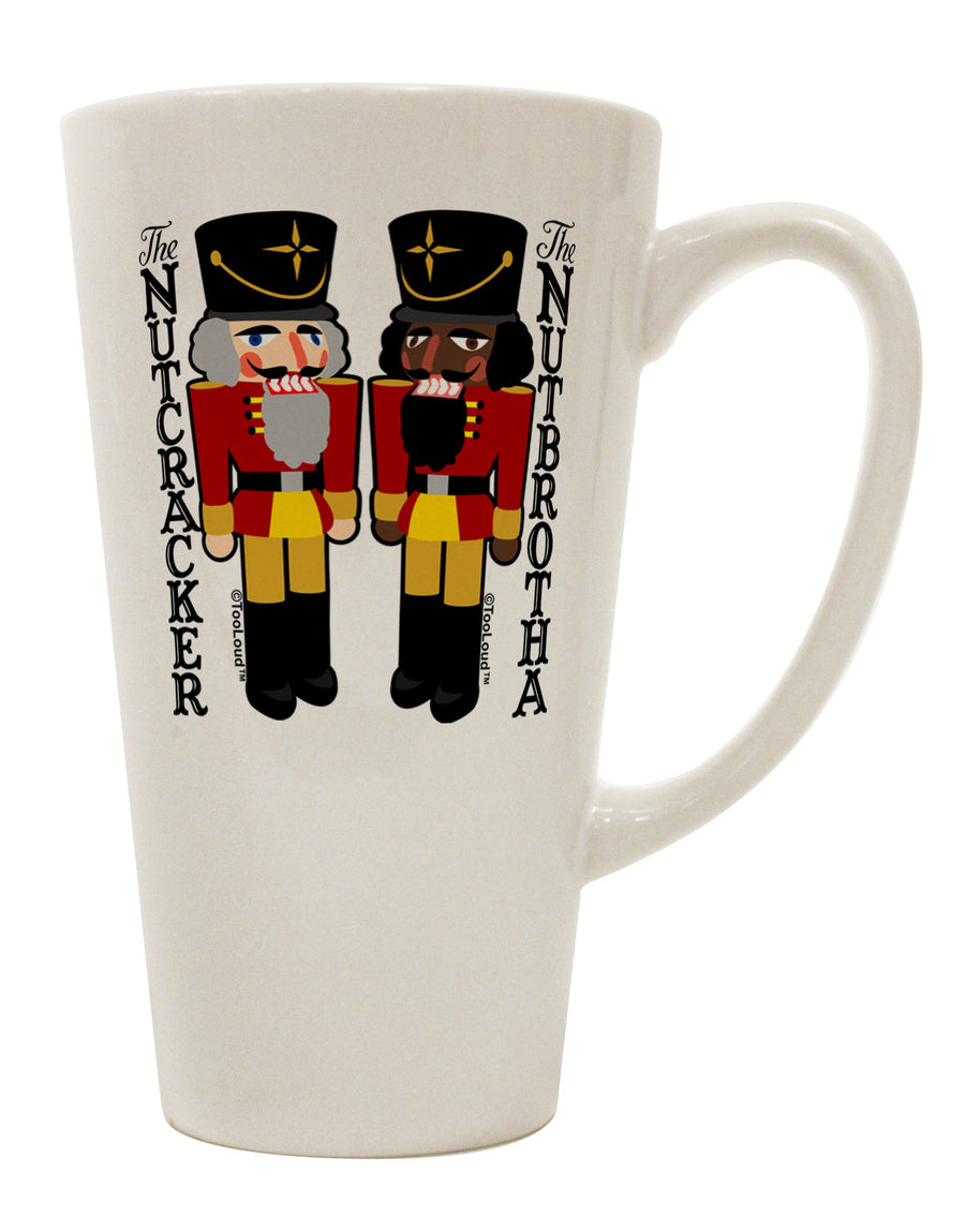 The Exquisite Nutcracker and Nutbrotha 16 Ounce Conical Latte Coffee Mug - Expertly Crafted by TooLoud-Conical Latte Mug-TooLoud-White-Davson Sales