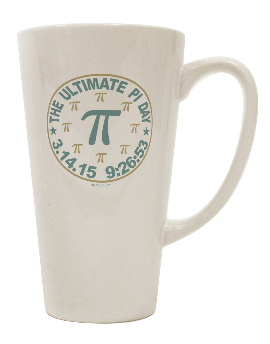 The Exquisite Pi Day Emblem 16 Ounce Conical Latte Coffee Mug - TooLoud-Conical Latte Mug-TooLoud-White-Davson Sales