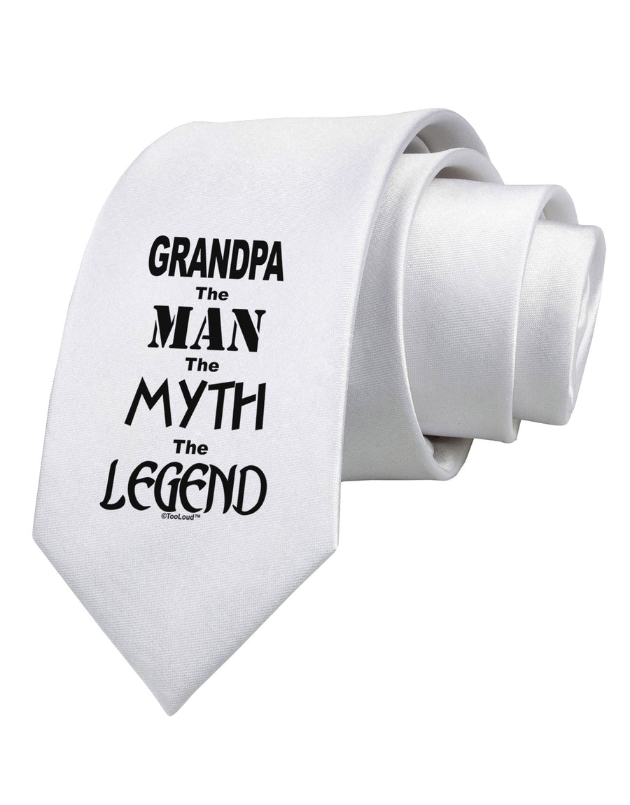 The Man The Myth The Legend Grandpa Printed White Necktie by TooLoud