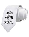 The Man The Myth The Legend Printed White Necktie by TooLoud