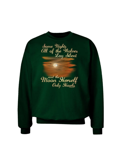 The Moon Herself Howls Adult Dark Sweatshirt-Sweatshirts-TooLoud-Deep-Forest-Green-Small-Davson Sales