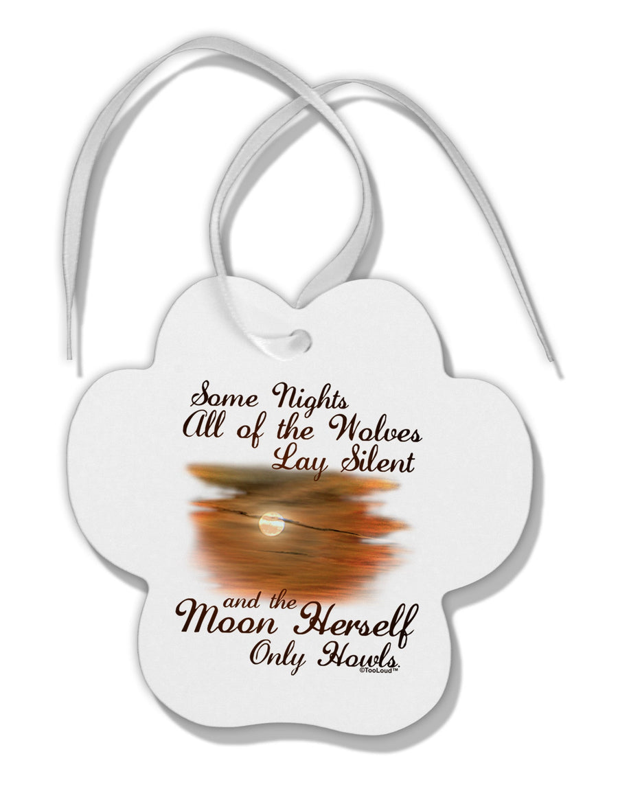 The Moon Herself Howls Paw Print Shaped Ornament-Ornament-TooLoud-White-Davson Sales