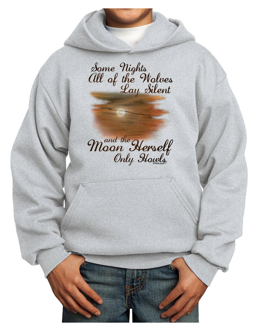 The Moon Herself Howls Youth Hoodie Pullover Sweatshirt-Youth Hoodie-TooLoud-White-XS-Davson Sales