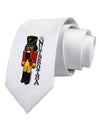 The Nutbrotha - Black Nutcracker Printed White Necktie by