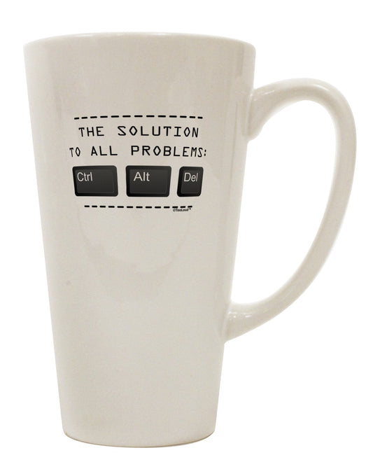 The Perfect Solution for Coffee Lovers - Ctrl Alt Del 16 Ounce Conical Latte Coffee Mug - TooLoud-Conical Latte Mug-TooLoud-White-Davson Sales