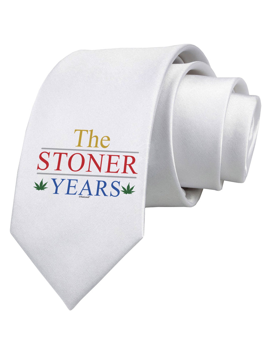 The Stoner Years Printed White Necktie by TooLoud