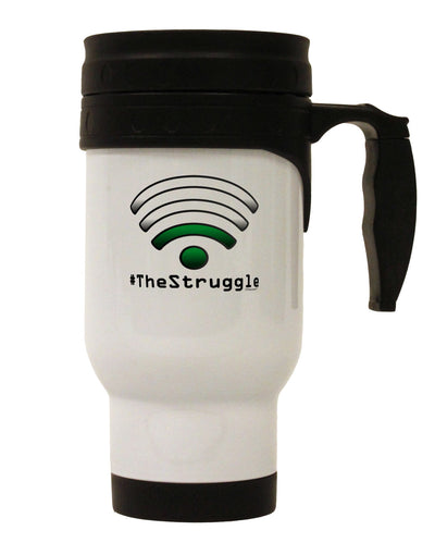 The Struggle - Low Wifi Stainless Steel 14oz Travel Mug-Travel Mugs-TooLoud-White-Davson Sales