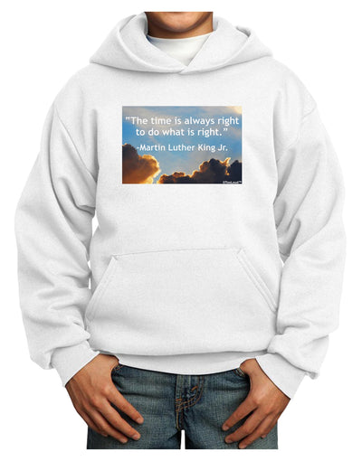 The Time Is Always Right Youth Hoodie Pullover Sweatshirt-Youth Hoodie-TooLoud-White-XS-Davson Sales