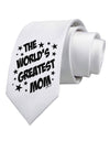 The World's Greatest Mom - Superhero Style Printed White Necktie by TooLoud