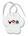 The X-mas Squad Paw Print Shaped Ornament-Ornament-TooLoud-White-Davson Sales