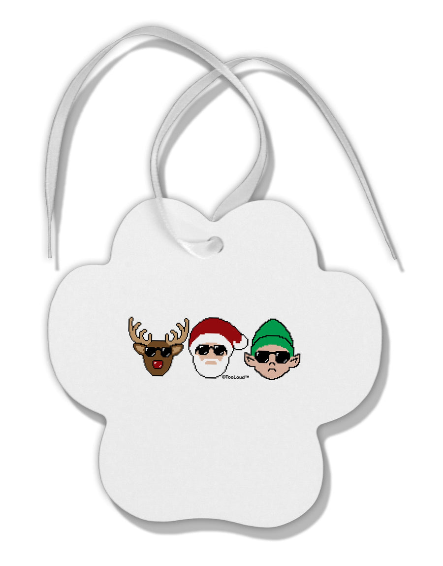 The X-mas Squad Paw Print Shaped Ornament-Ornament-TooLoud-White-Davson Sales