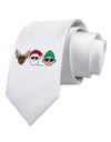 The X-mas Squad Printed White Necktie